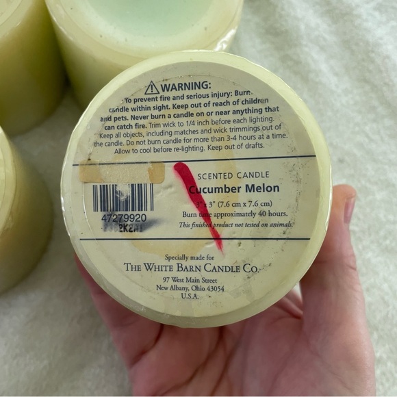Bath & Body Works Cucumber Melon 3x3 Pillar Candles Set of 6 - Picture 2 of 4